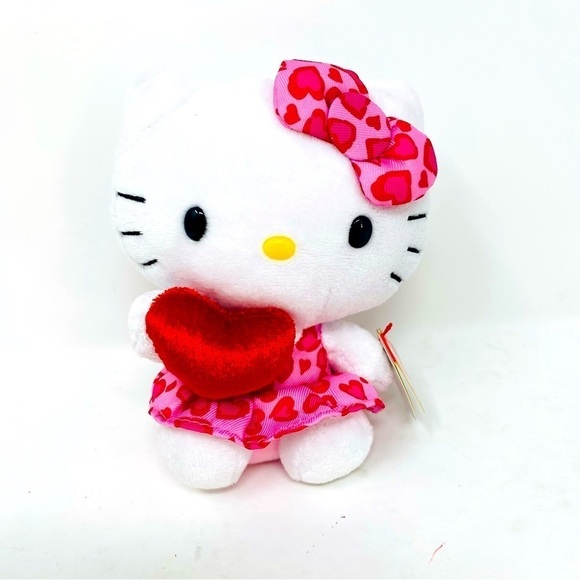 Hello Kitty TY Beanie Babies Heart Plush W/ Tags 6” - Picture 1 of 8